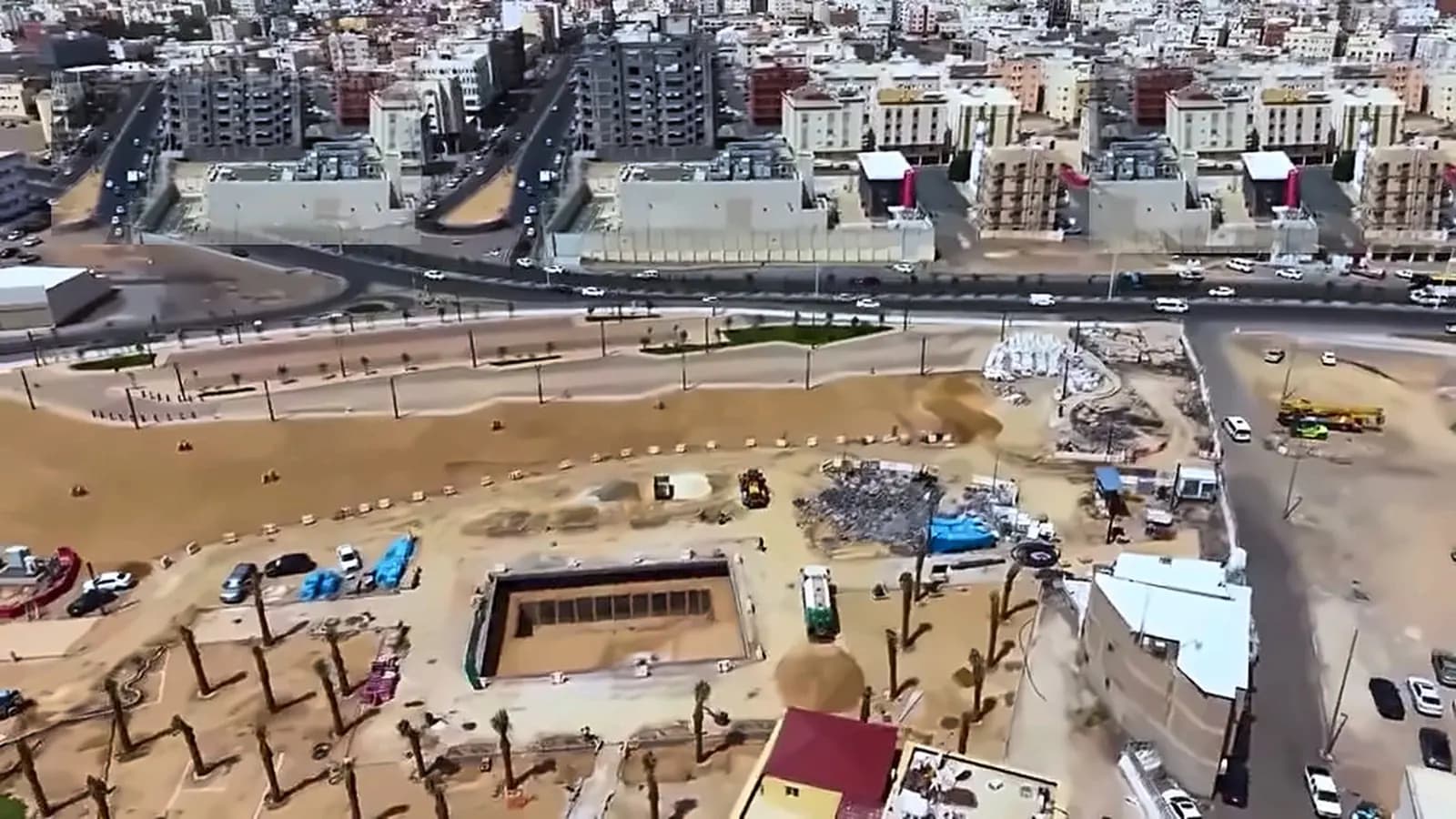 Plaza development works within the Trench Battle site